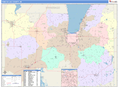 Fond du Lac County, WI Digital Map Color Cast Style